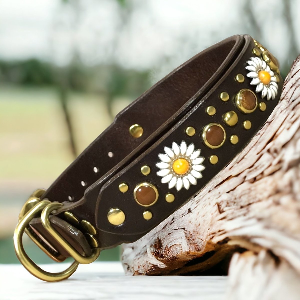 Premium Genuine Leather Dog Collar - Kalina Collection | Adjustable & Durable Pet Collar for Small Medium Large Dogs | Perfect for Daily Walks, Training & Outdoor Adventures