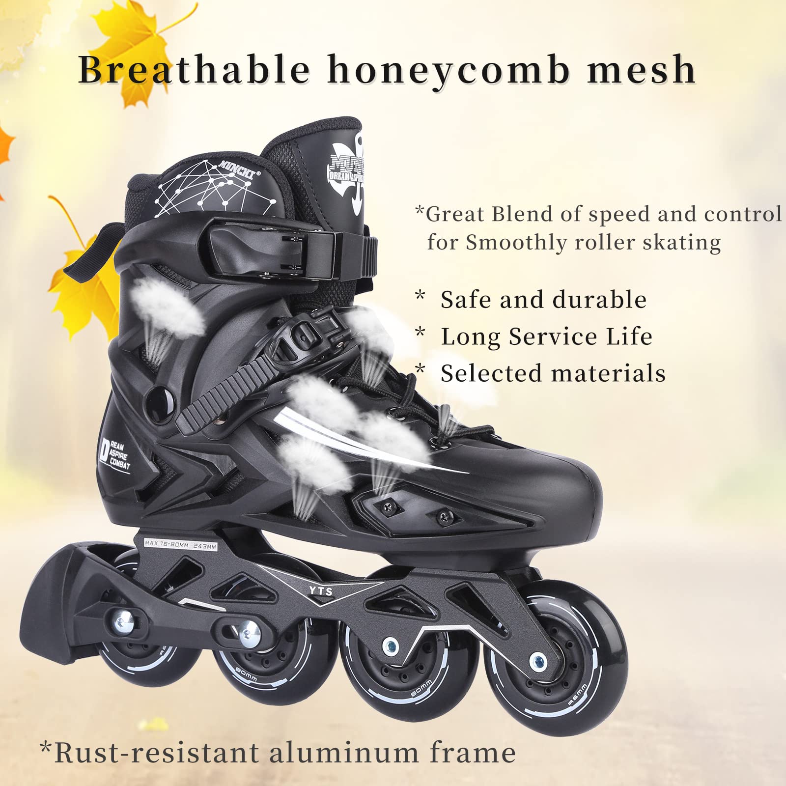 Premium Inline Skates for Adults - High Performance Outdoor Fitness Rollerblades for Women & Men - Perfect for Street Skating, Exercise & Recreation