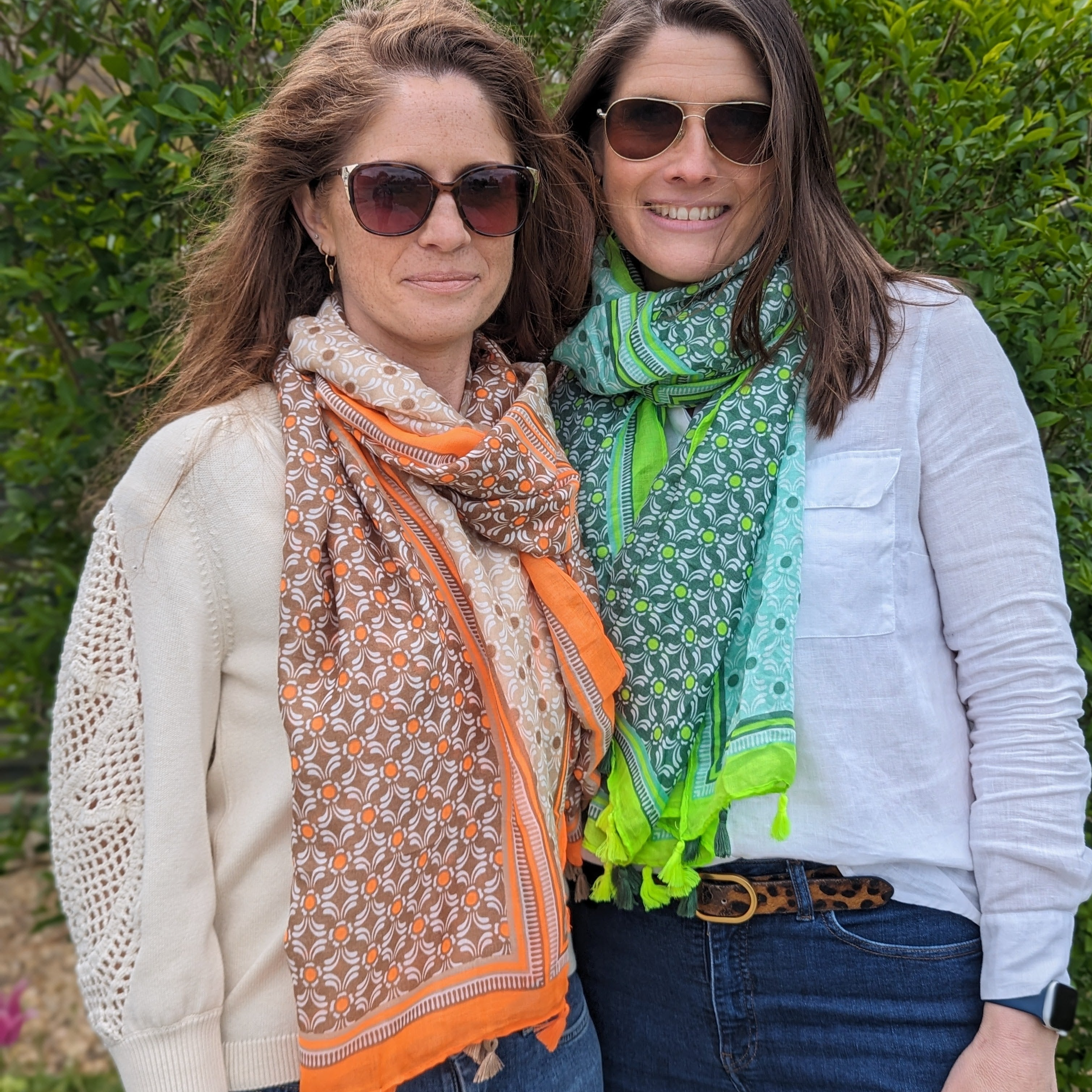 Vesta Bright Patterned Scarf - Chocolate Orange (90x180cm) - Stylish Fashion Accessory for Women, Perfect for Autumn Winter Outfits, Office Wear and Holiday Gifts