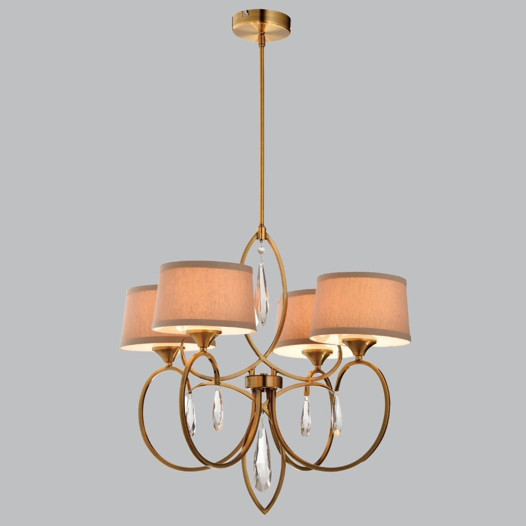 Cygnus 4 Arm Chandelier with E14 Sockets - Elegant Ceiling Light Fixture for Dining Room, Bedroom & Living Room Decor