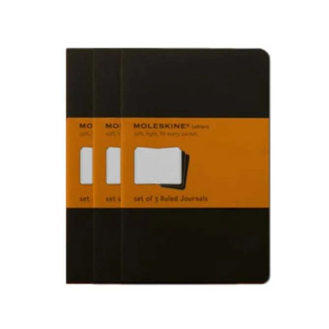 Moleskine Ruled Cahier Journal Set - Pack of 3 Lined Notebooks for Writing, Sketching & Note Taking | Perfect for Students, Office & Travel