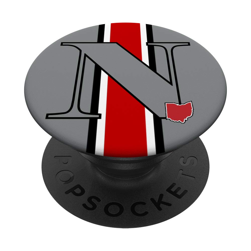 State of Ohio Letter N Initial PopSockets PopGrip: Swappable Phone & Tablet Grip for Secure Hold, Perfect for Travel, Work, and Everyday Use