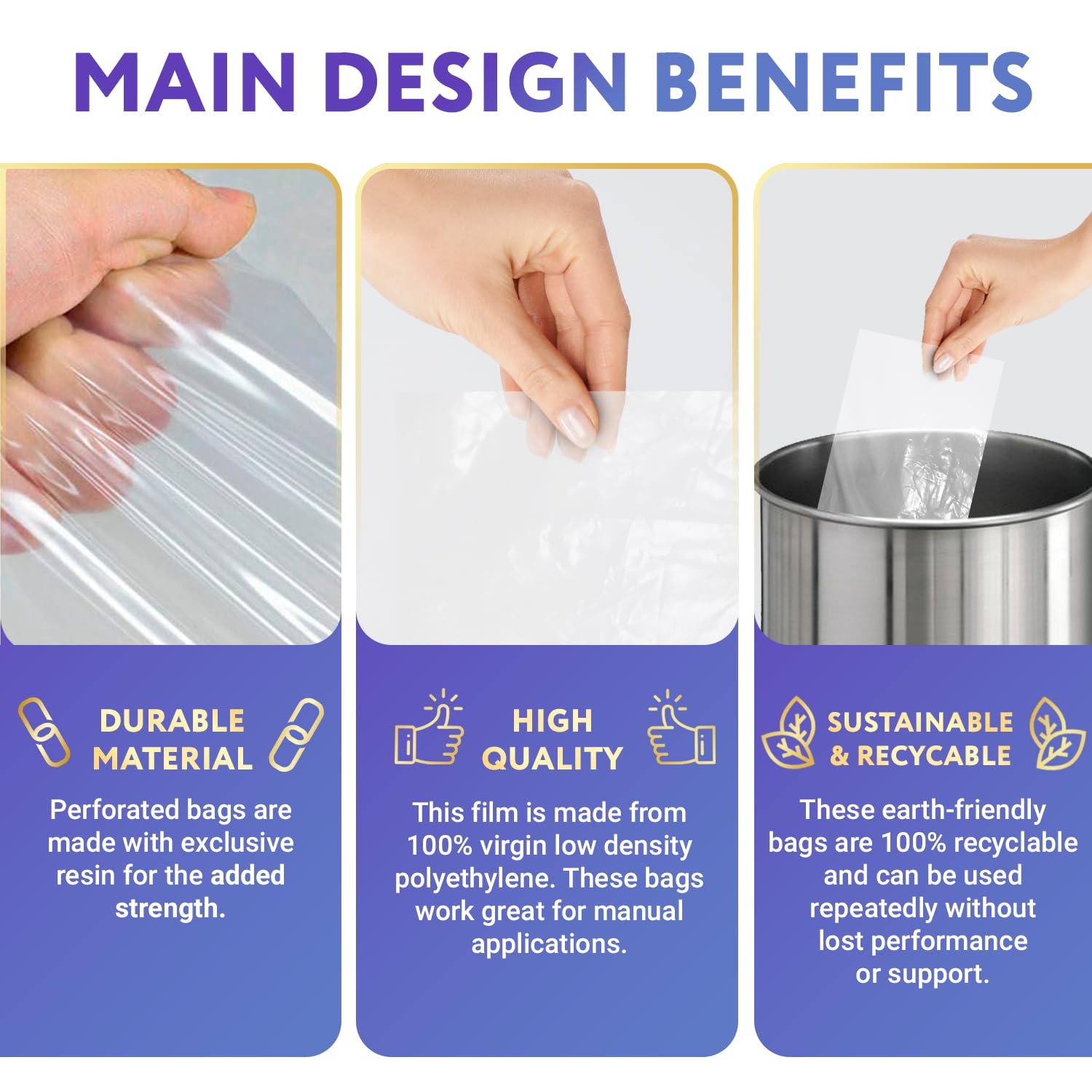 APQ 2 Rolls, 1000 Pre-Opened Heavy Duty Poly Bags 10x15 Inches - 2.80 Mil Thick Clear Plastic Bags for Packing, Storage, Food Service & Industrial Use | Ideal for Retail Packaging, Warehouse Organization & Food Safety Compliance