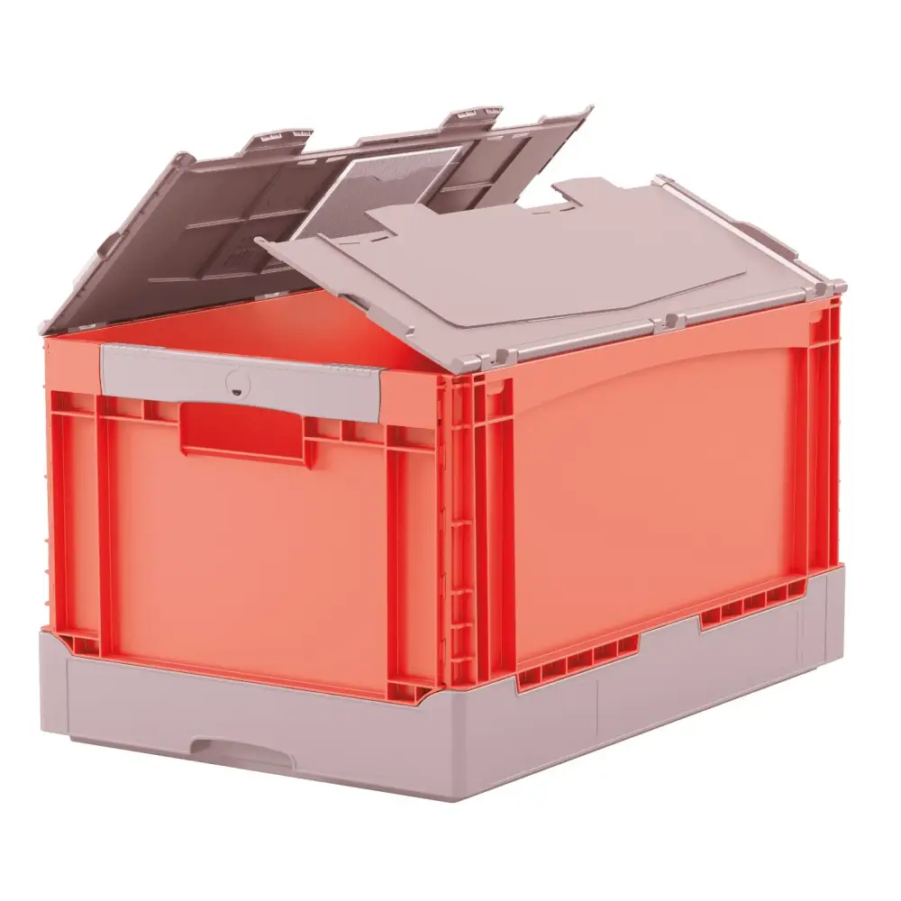 Foldable Euro Containers - Stackable Plastic Storage Bins for Home, Office & Warehouse Organization - Perfect for Moving, Closet Storage & Retail Display