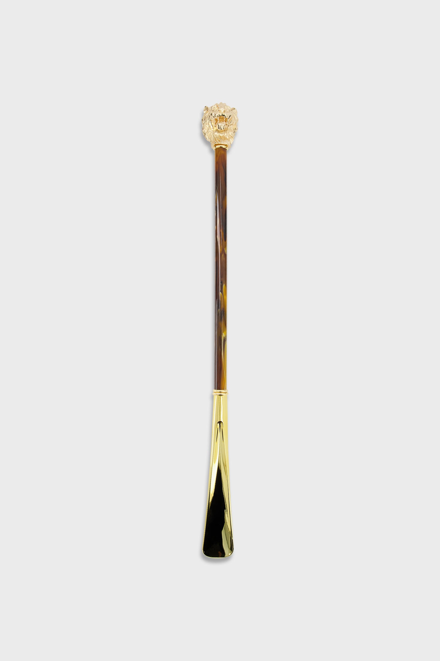 Pasotti Luxury Brown & Gold Lion Shoe Horn - Elegant Shoe Accessory for Men & Women - Perfect for Dress Shoes, Boots, and Formal Occasions