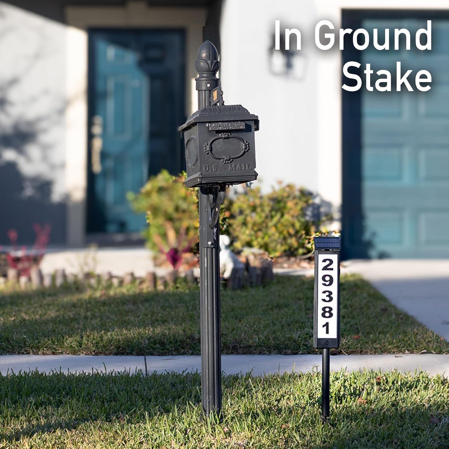 Solar Powered Address Sign - Waterproof LED Illuminated House Numbers for Outdoor Yard, Gate & Mailbox - Perfect for Nighttime Visibility & Home Security
