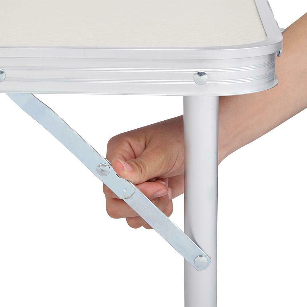 4FT Folding Aluminum Table - Portable Outdoor Camping Dining Table for Garden, BBQ, Party & Picnic | Lightweight Foldable Desk for Camping Gear, Patio Furniture & Kitchen Use