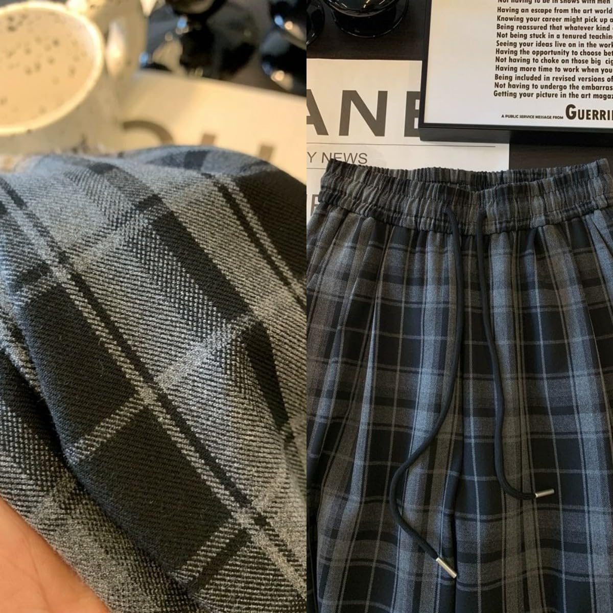 Grunge Pants for Women - Vintage Plaid Lounge Pants | Goth & Emo Style Pants | Perfect for Concerts, Halloween & Alternative Fashion