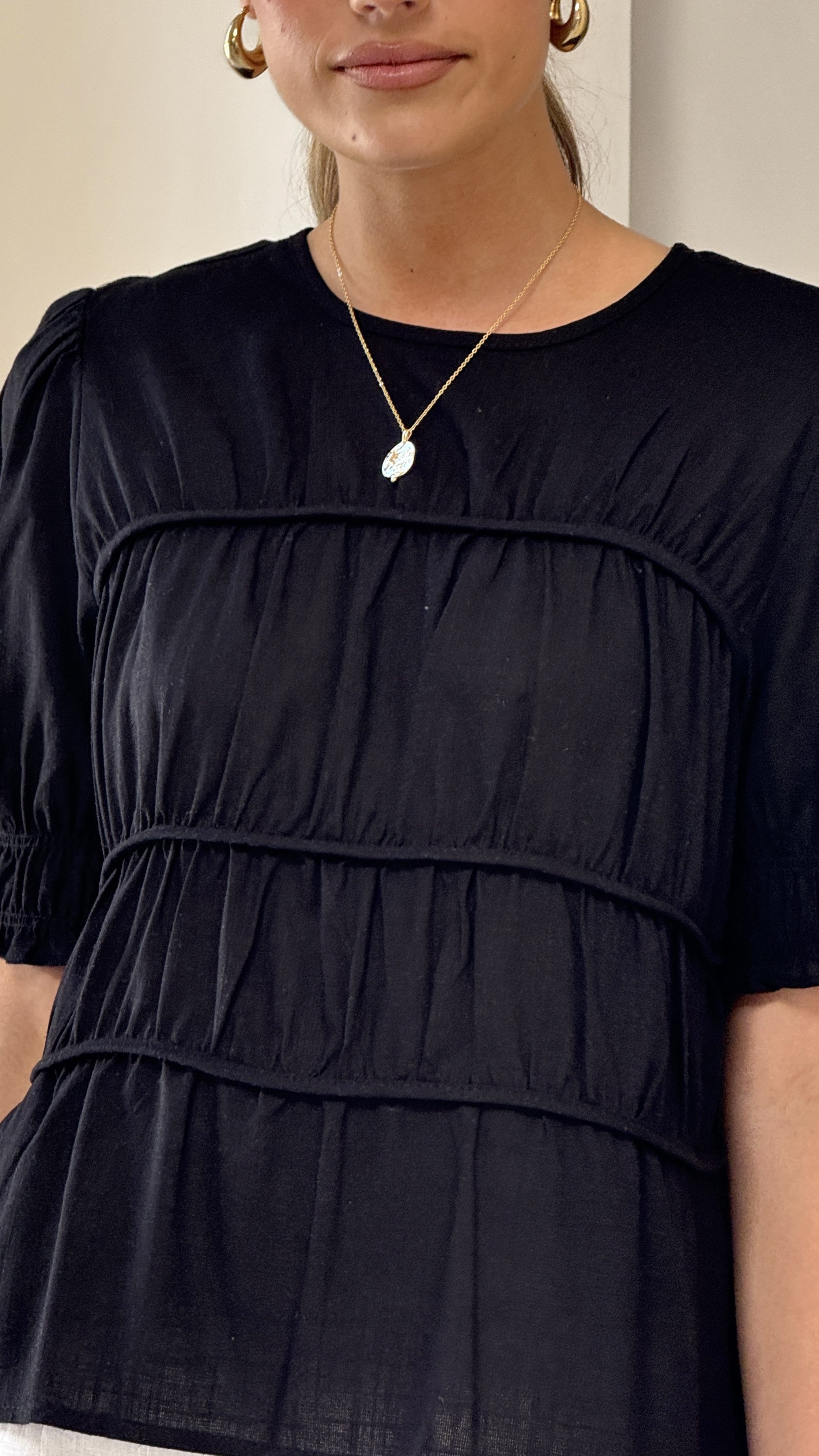 Kai Women's Short Sleeve T-Shirt - Soft Cotton Casual Top in Black | Perfect for Everyday Wear, Summer Outfits & Layering