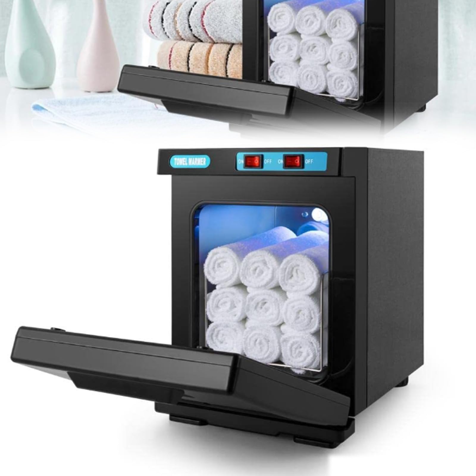 Premium Towel Warmer Cabinet - 360° Fast Heating for Spa, Salon, Gym & Hotel | Professional Heated Towel Storage | Black | Perfect for Luxury Bathrooms, Home Spas & Hospitality Businesses