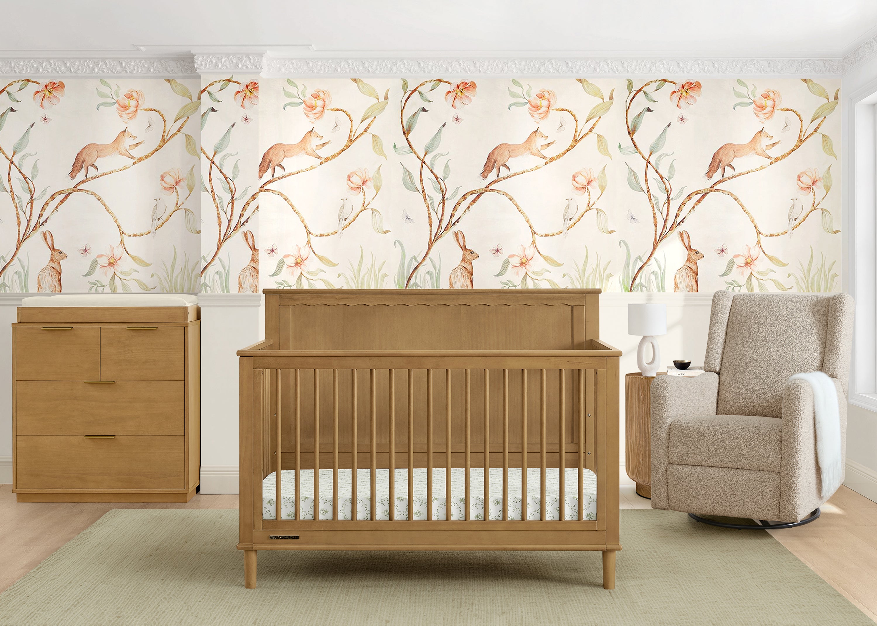 Penelope 6-in-1 Convertible Baby Crib - Toddler Bed with Mattress | Nursery Furniture for Boys & Girls | Perfect for Small Spaces & Growing Families
