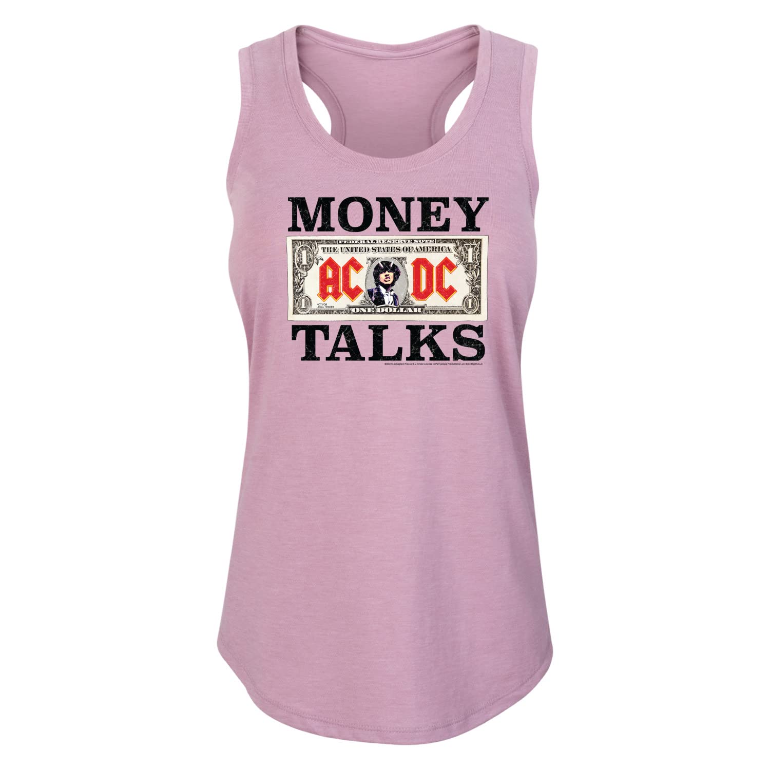 HYBRID APPAREL ACDC Money Talks Women's Racerback Tank Top - Soft Breathable Workout Top for Gym, Running & Casual Wear