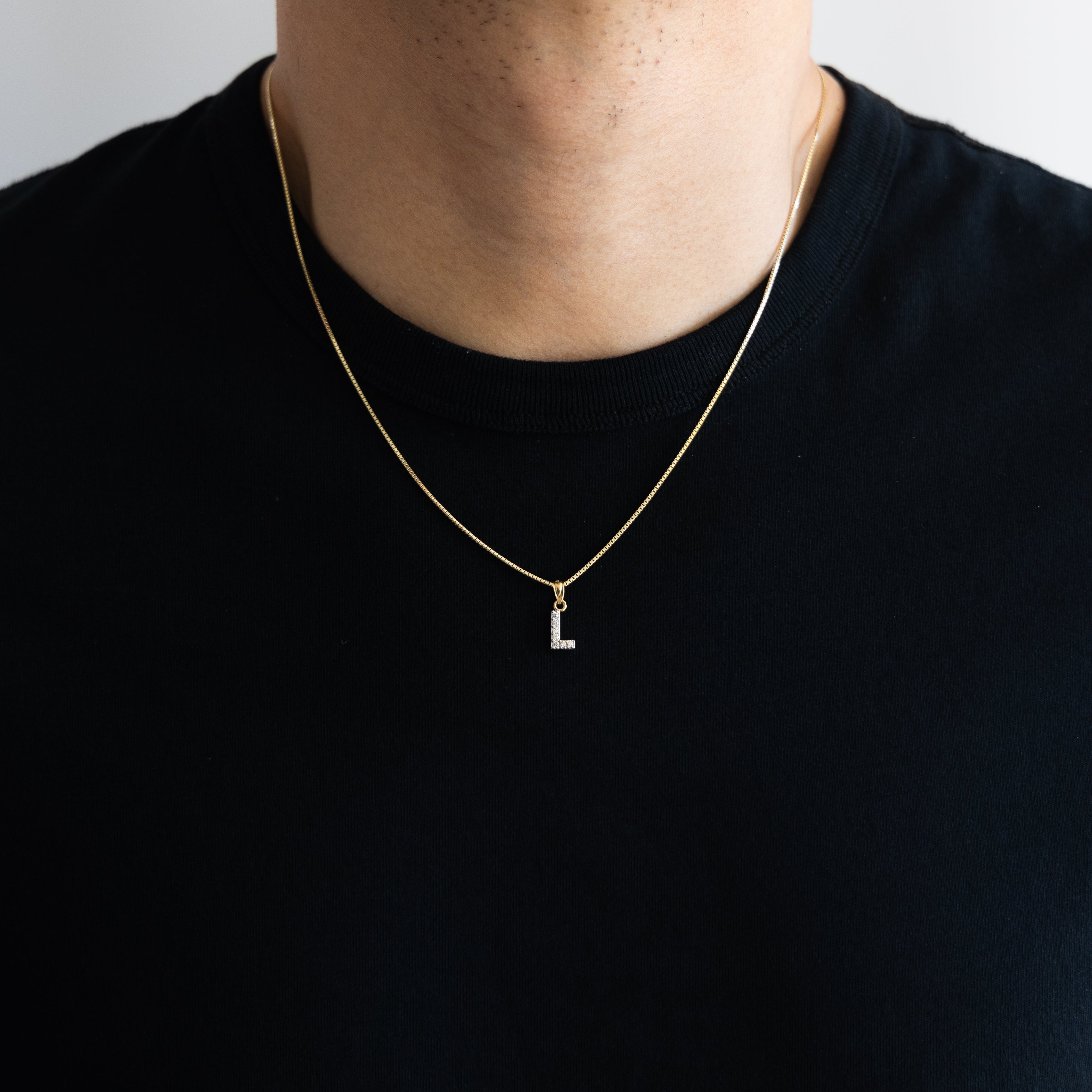 Gold Cubic Zirconia Letter L Pendant Necklace - Elegant Initial Jewelry for Women | Perfect Gift for Birthday, Anniversary & Valentine's Day
