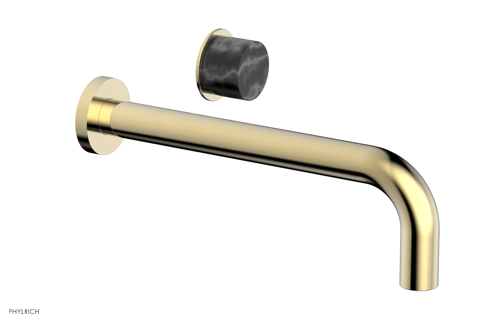 Premium Black Marble Single Handle Wall Mount Bathroom Faucet - Basic II 10