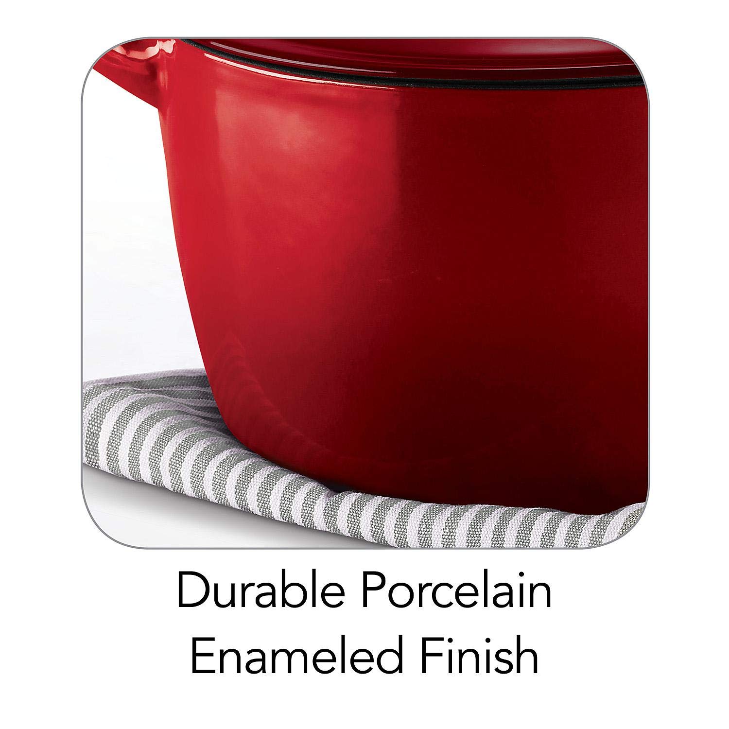 Tramontina 7-Quart Enameled Cast Iron Dutch Oven with Lid - Red Round Cookware for Baking, Braising & Slow Cooking - Perfect for Soups, Stews & Casseroles