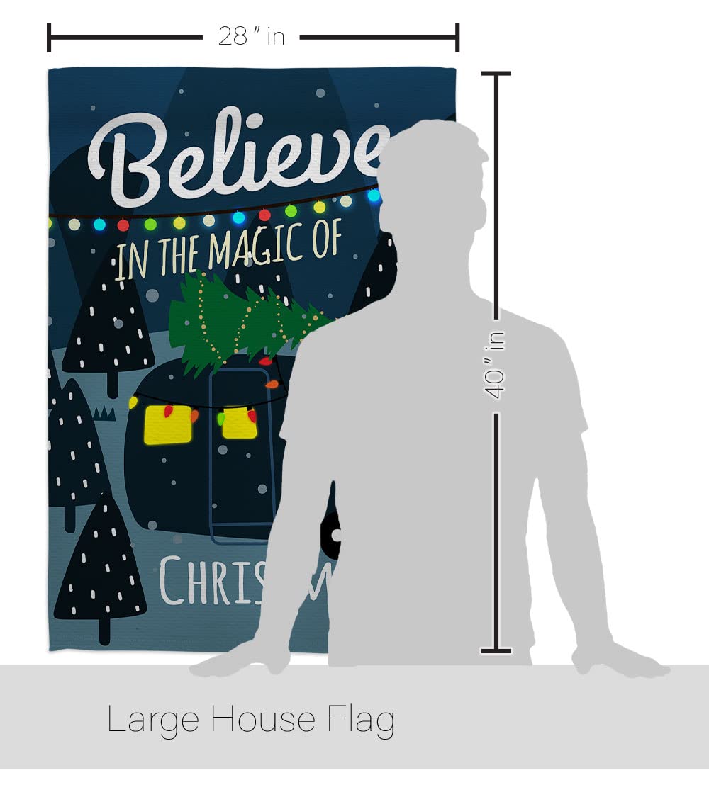 Magic Trailer Christmas House Flag Set 28x40