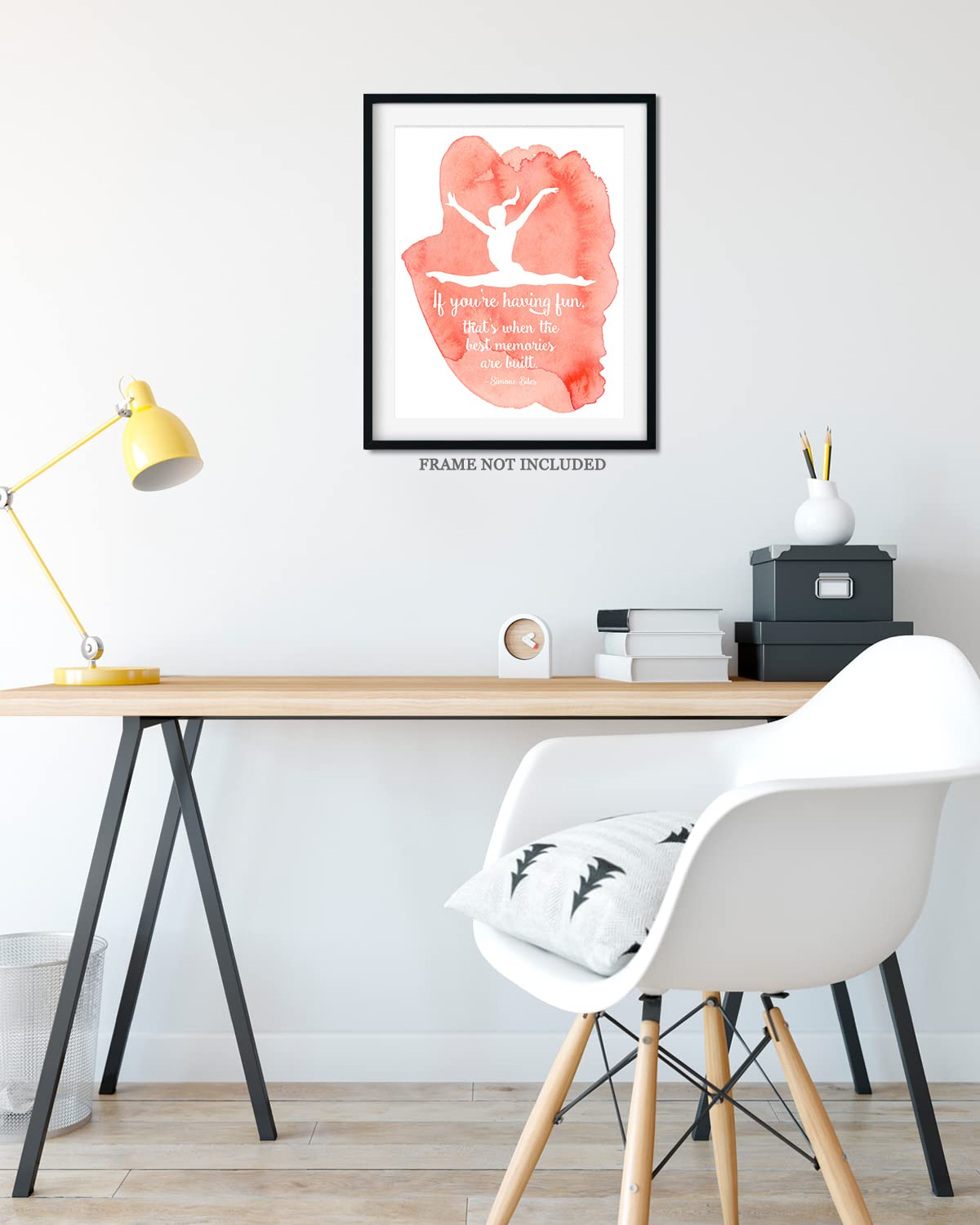 Inspiring Simone Biles Quote Wall Art Print - Motivational Gymnastics Decor with Pink Background for Gymnasts, Coaches & Fans | Perfect for Bedrooms, Gyms & Sports Themed Rooms