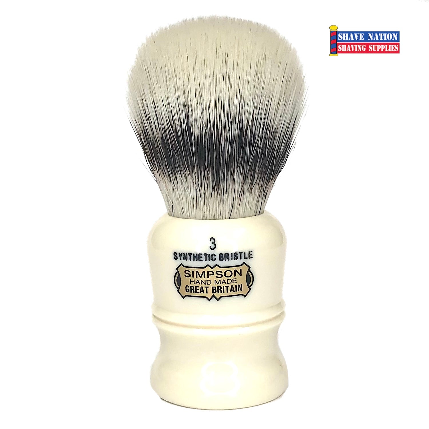 Simpsons Duke D3 Synthetic Shaving Brush DS3 - Premium Wet Shaving Tool for Men's Grooming & Barber Shop Use