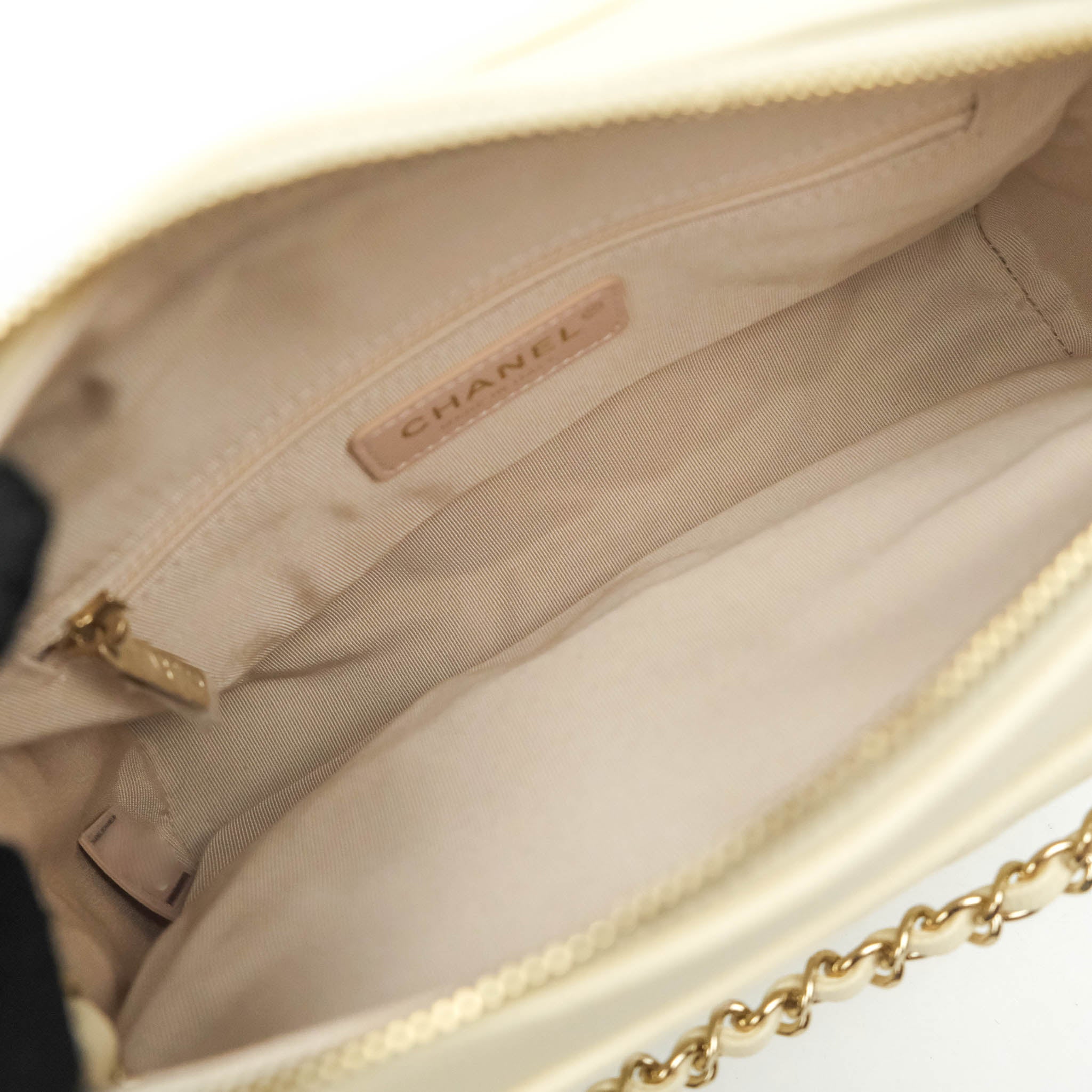 Chanel Camera Bag with Detachable Pouch - Ivory Caviar Leather & Gold Hardware | Luxury Crossbody Bag for Women | Perfect for Everyday Use, Date Night & Travel