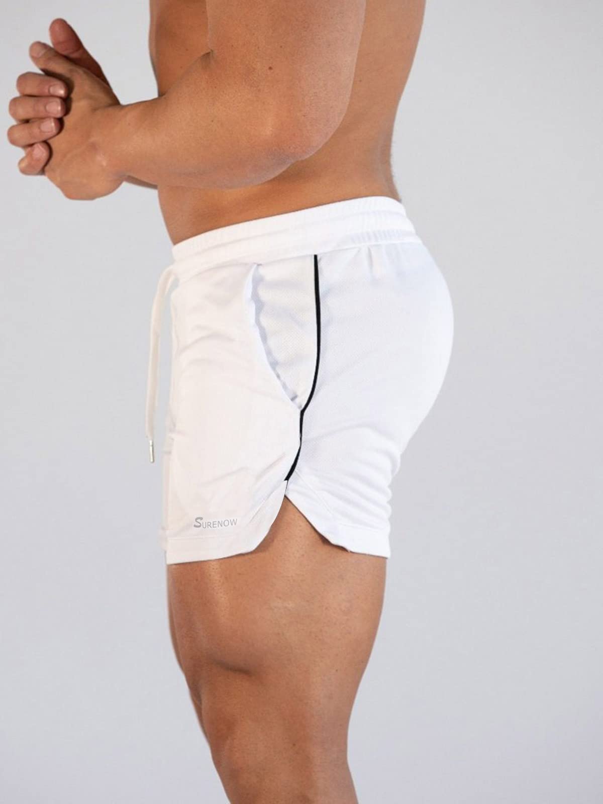Surenow Men's 3 Inch Running Shorts - Lightweight Breathable Gym Workout Shorts with Pockets for Training, Jogging & Outdoor Sports | Quick-Dry Athletic Shorts for Men's Fitness & Active Lifestyle