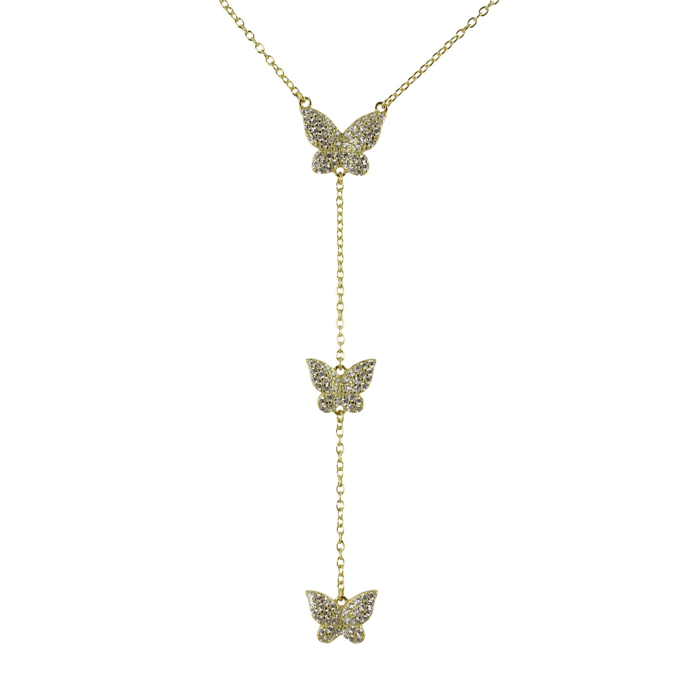 Elegant Multi Butterfly Lariat Necklace for Women - Boho Layered Chain Jewelry for Casual & Formal Occasions