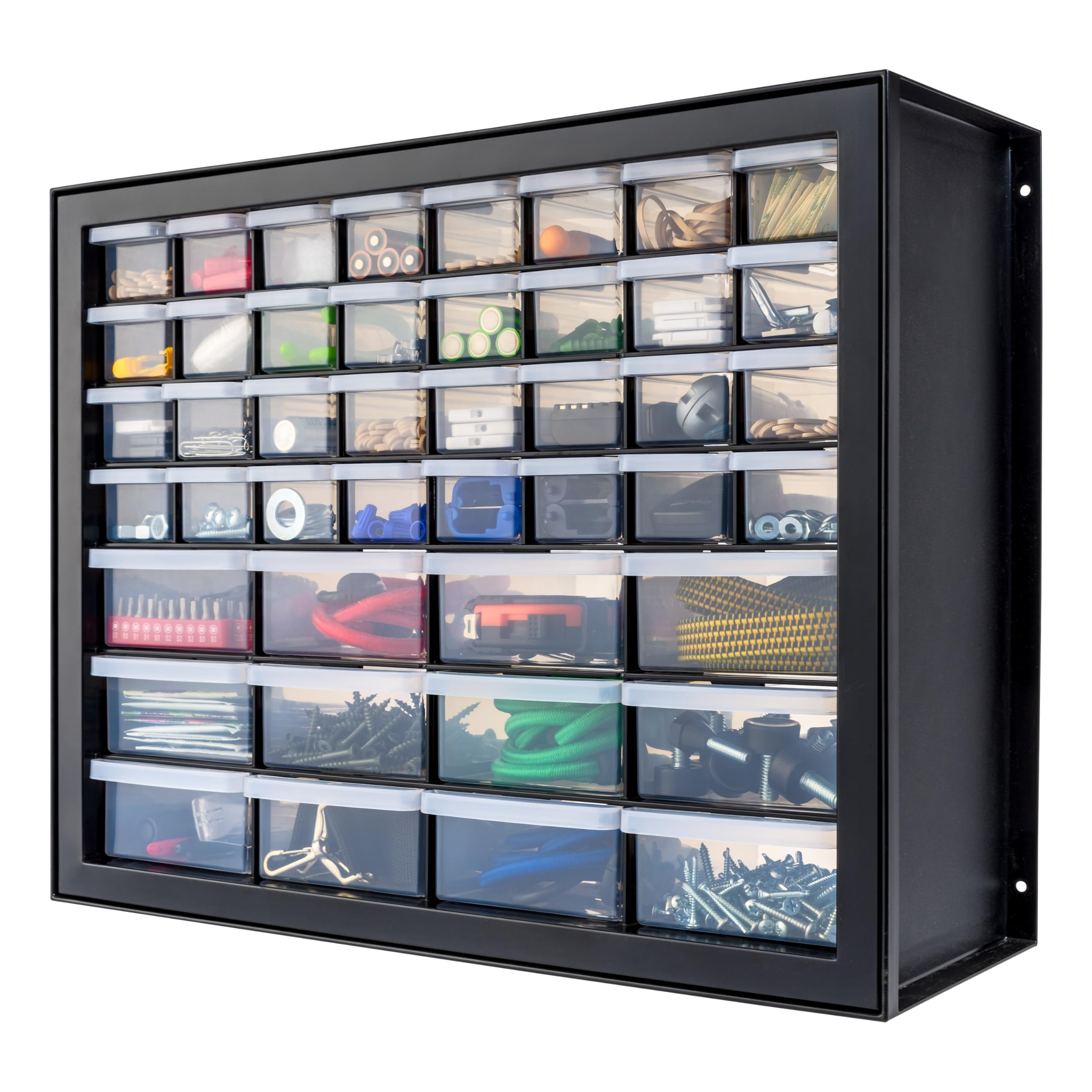 IRIS USA 44-Drawer Small Parts Organizer Cabinet - Screw, Nut & Bolt Storage for Hardware, Electronics & Crafts - Perfect for Garage, Workshop, Beading & Scrapbooking Organization (Black)