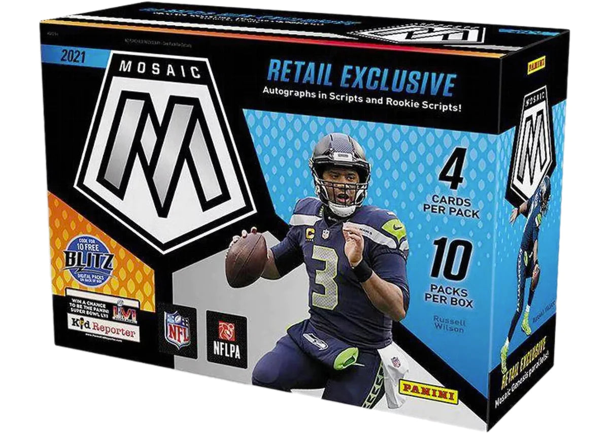 2021 Panini Mosaic Football Trading Cards Mega Box - Factory Sealed Collectible Cards for NFL Fans | Perfect for Sports Memorabilia Collections & Gift Giving