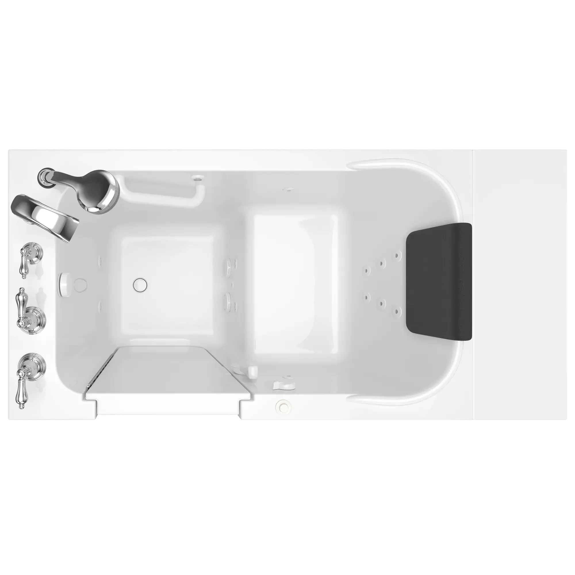 Premium 28 x 48 Inch Gelcoat Walk-in Bathtub with Whirlpool System - Left Hand Drain & Faucet - Ideal for Elderly & Mobility Support, Spa Relaxation at Home