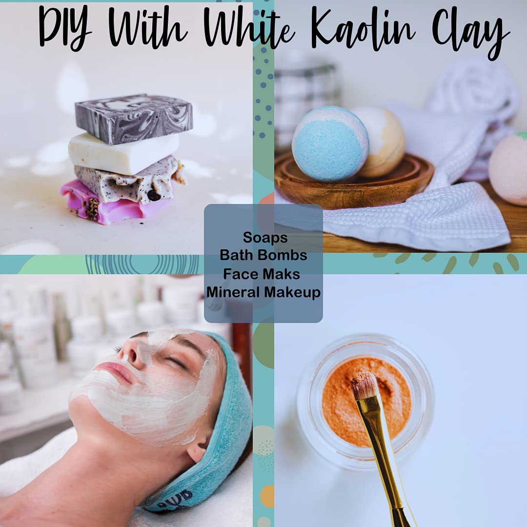 Premium Kaolin White Clay Powder 2 lb | 100% Pure Natural Cosmetic Grade | Luxury Skincare for Face Masks, Soap Making, Bath Bombs | Gentle Sulfate-Free | USA Sourced & Packed | DIY Beauty, Spa Treatments, Homemade Cosmetics & Detoxifying Skin Care