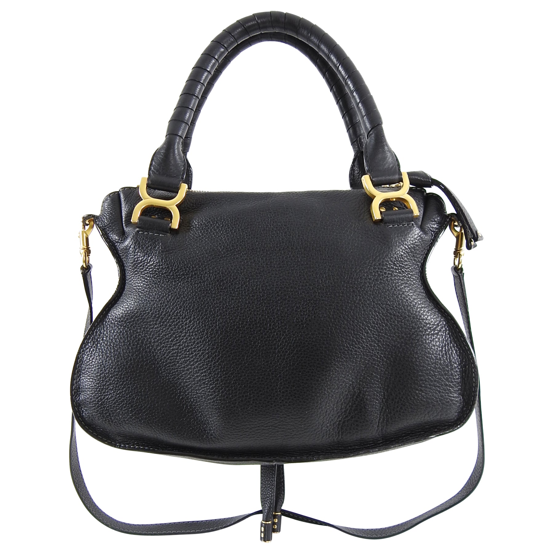 Chloe Marcie Medium Black Leather Crossbody & Shoulder Bag - Stylish & Versatile for Work, Travel & Everyday Use