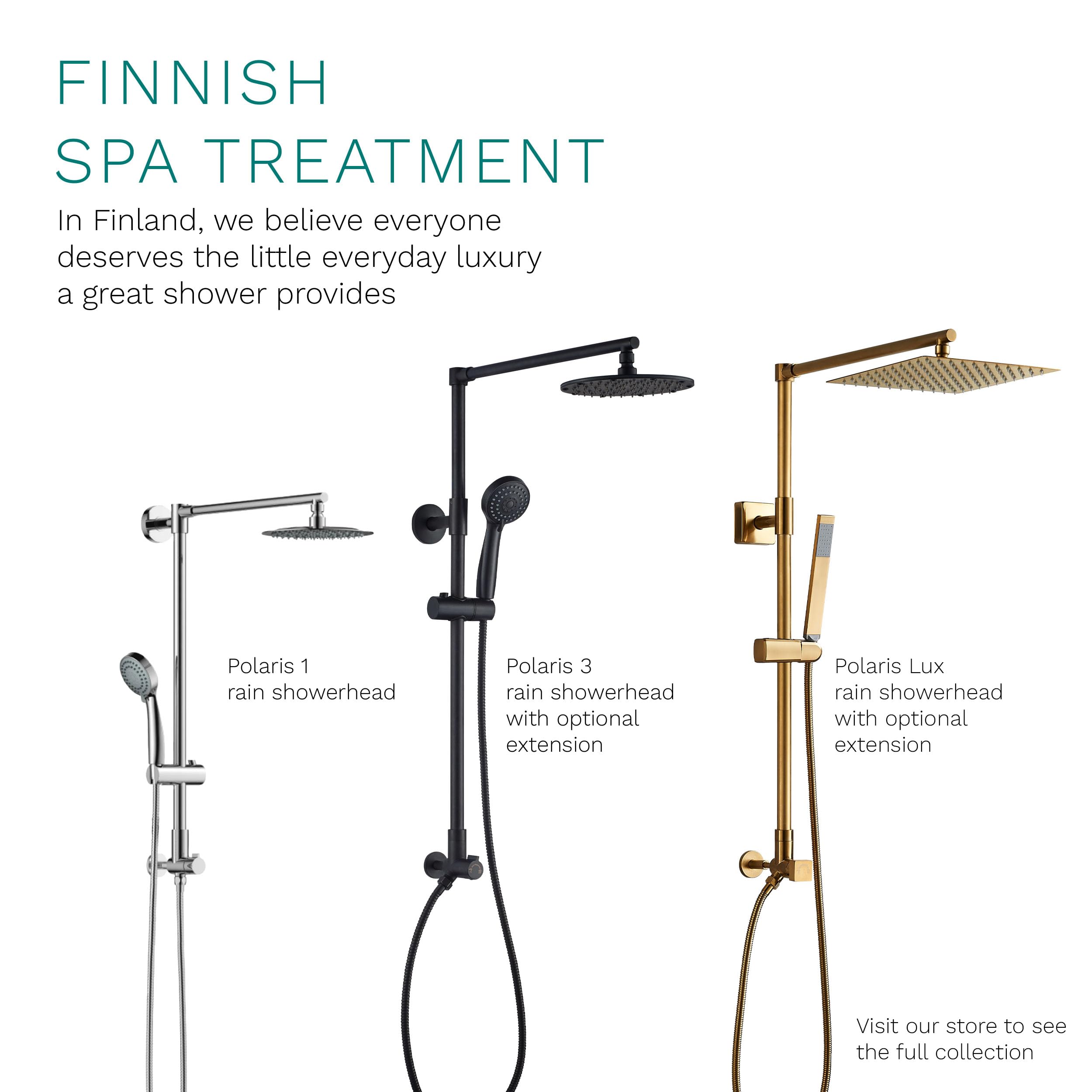 Polaris 3-in-1 Rain Shower System - 8 Inch Rainfall Shower Head with Handheld Shower Combo, 3-Setting Handheld Spray, Adjustable Shower Wand Holder & 60 Inch Hose (1.8 GPM, Matte Black) - Perfect for Luxurious Spa-Like Bathroom Experience