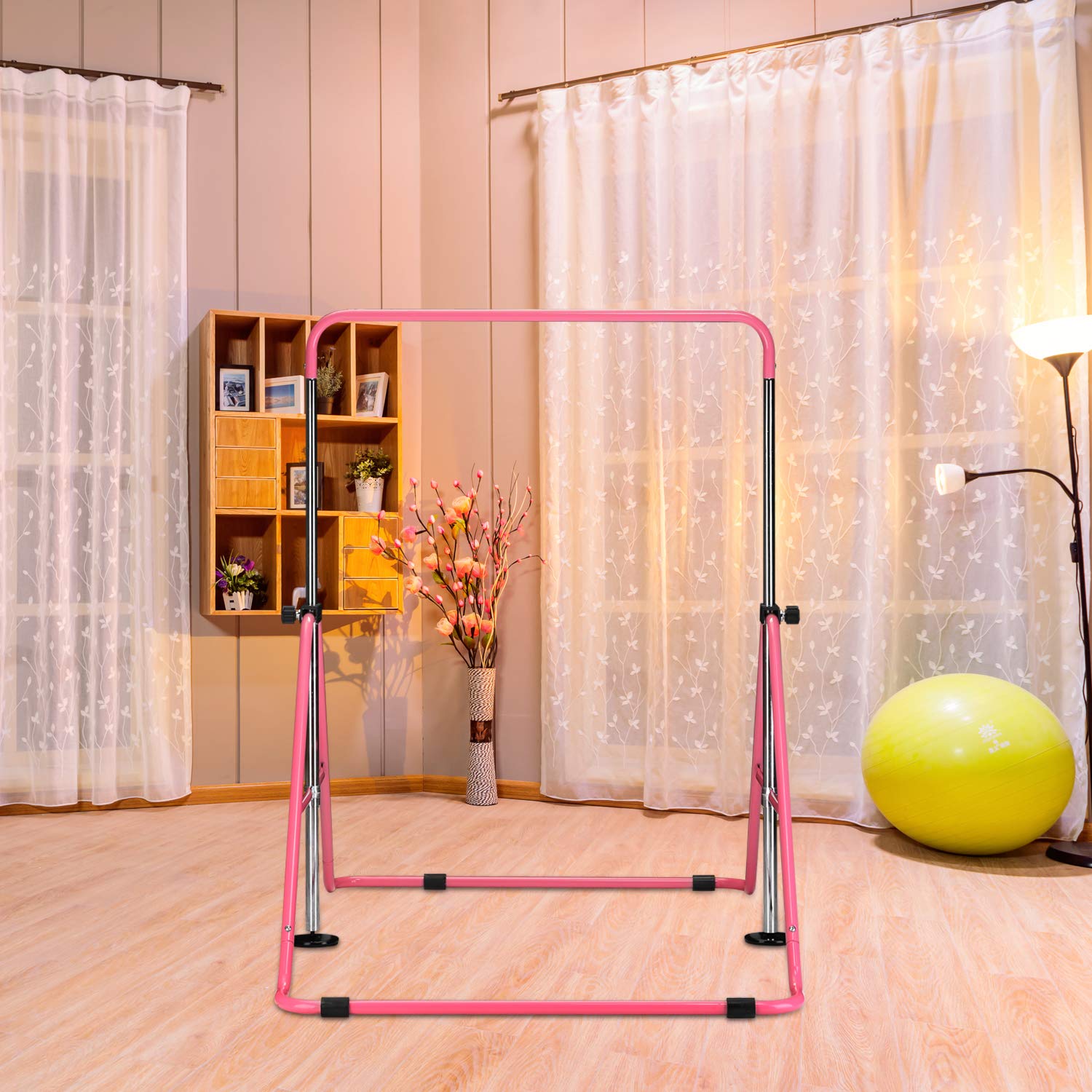 Adjustable Kids Gymnastics Bar - Junior Training & Monkey Bars for Home Play