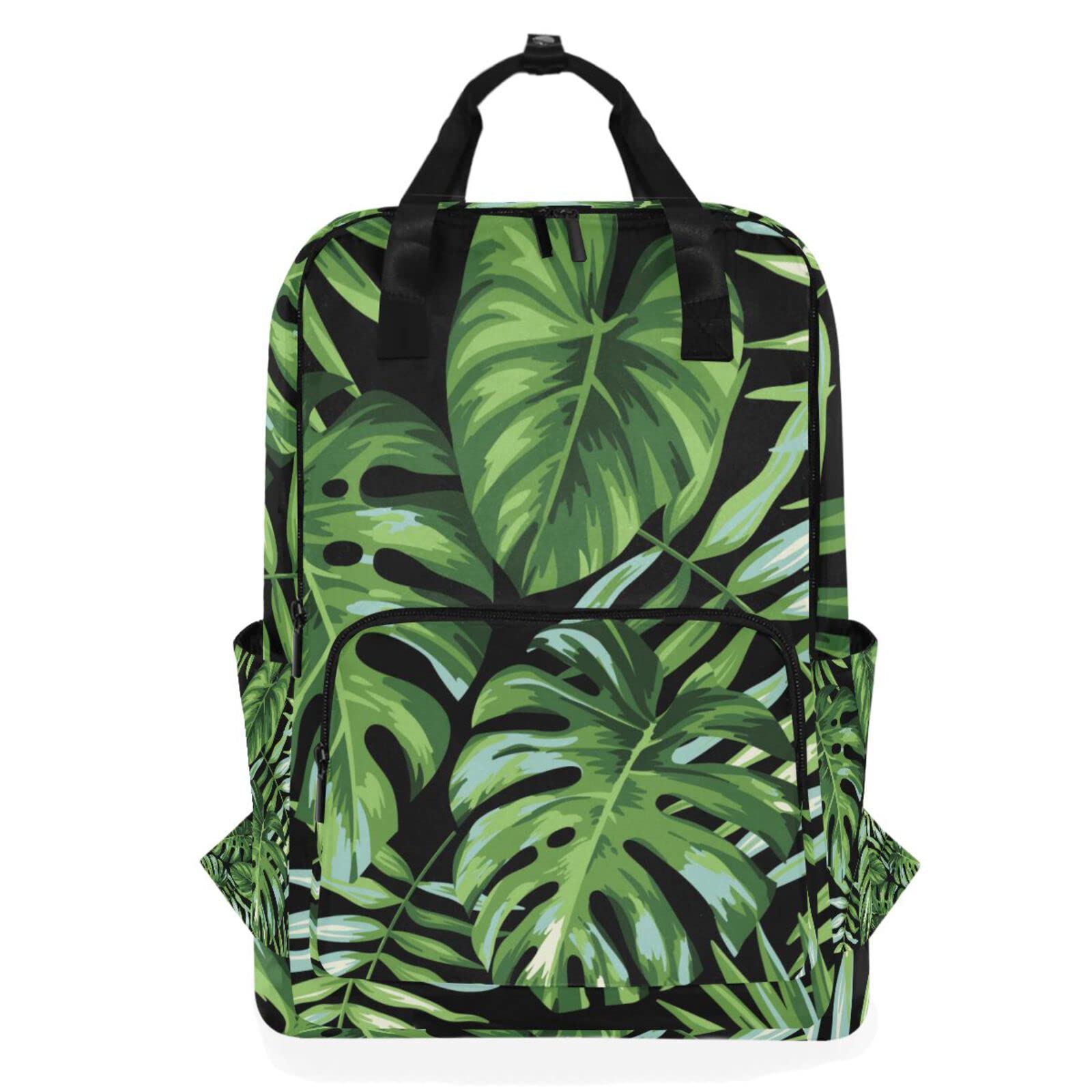 **ACPIGGTO Laptop Backpack Tote Bag - Green Tropical Palm Leaves Watercolor Design - Durable Shoulder Bag for Women & Men - Perfect for Gym, Travel, Work & School**