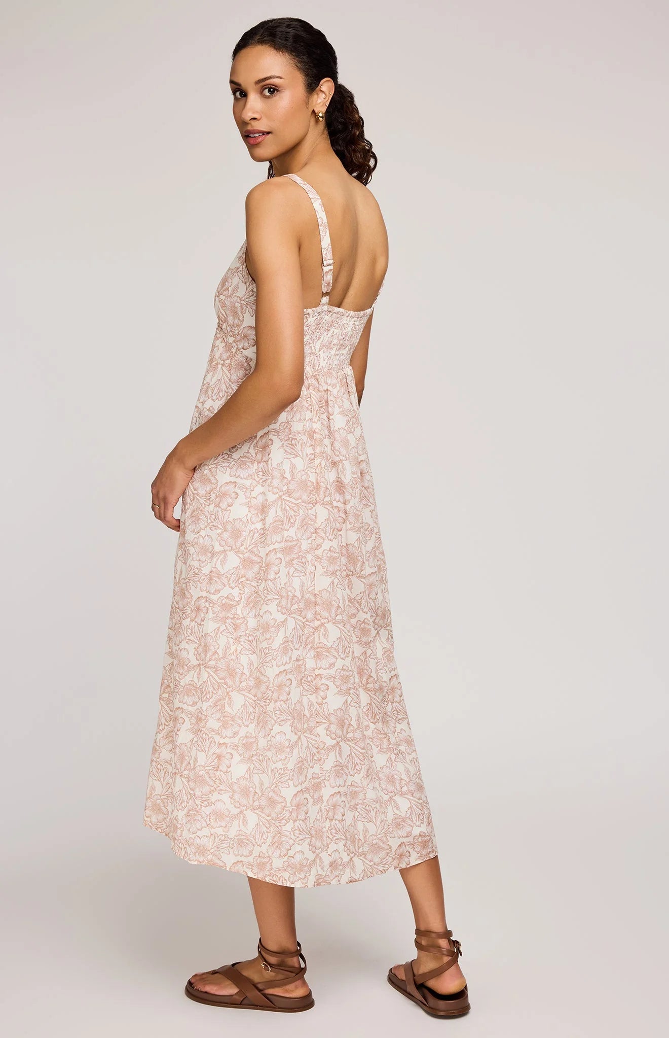 Gentle Fawn Rosalie Floral Print Midi Dress for Women - Elegant Summer Casual & Wedding Guest Outfit