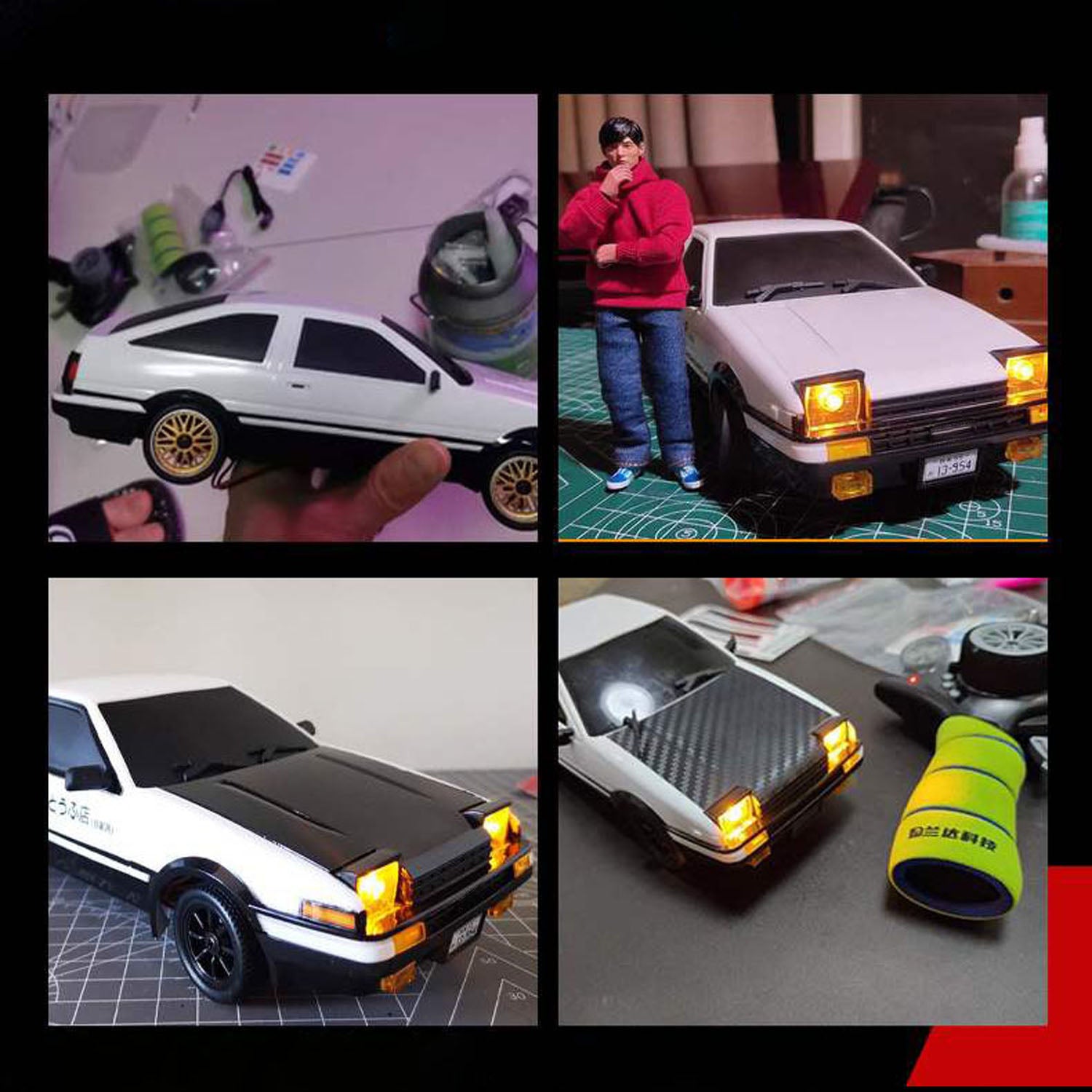 1/18 LDRC 2.4G Remote Control Drift Car - AE86 Model RWD High-Speed RC Race Car (10KM/H) with Flip Lights, USB Rechargeable Battery - Perfect for Indoor/Outdoor Racing, Drifting Practice, and Collectible Gifts for RC Enthusiasts