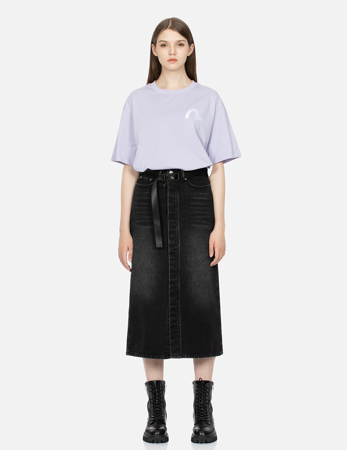 Stylish Seagull Appliqué Denim Skirt for Women - Trendy High Waist A-Line Jean Skirt - Perfect for Casual Outings, Beach Vacations & Summer Fashion