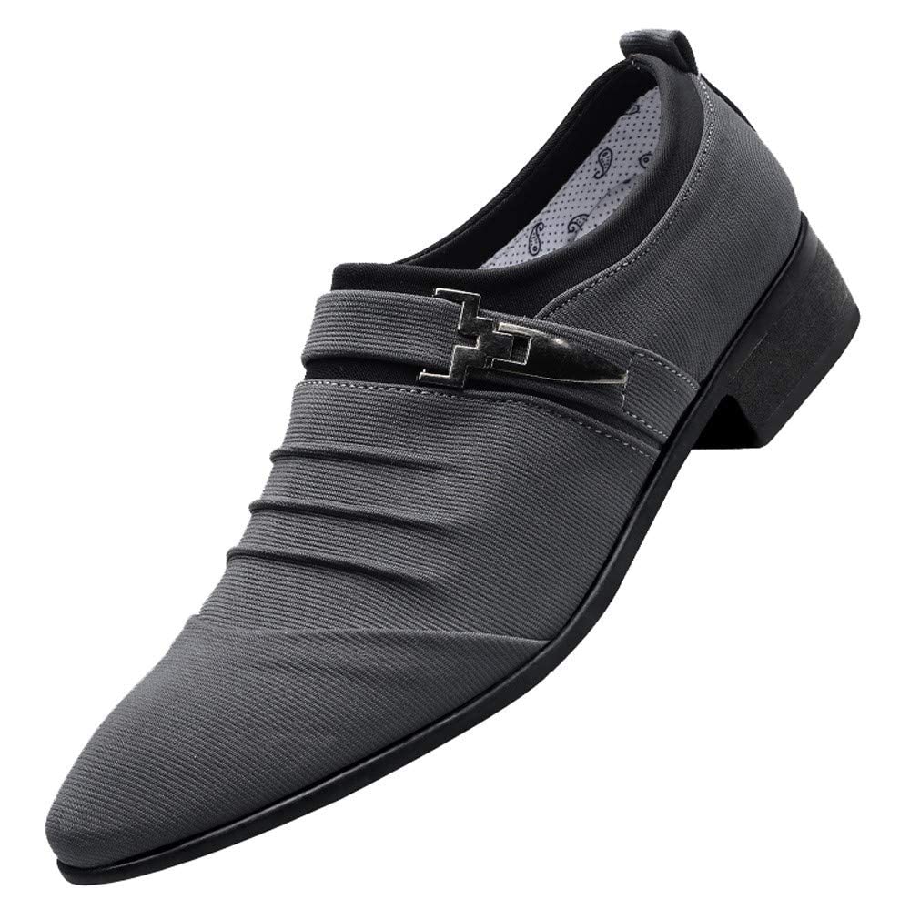 BORAMAX Men's Oxford Shoes - Genuine PU Leather Business Dress Shoes, Pointed Toe Formal Shoes for Wedding, Office & Suit | Comfortable Work Shoes for Men, Professional & Casual Occasions