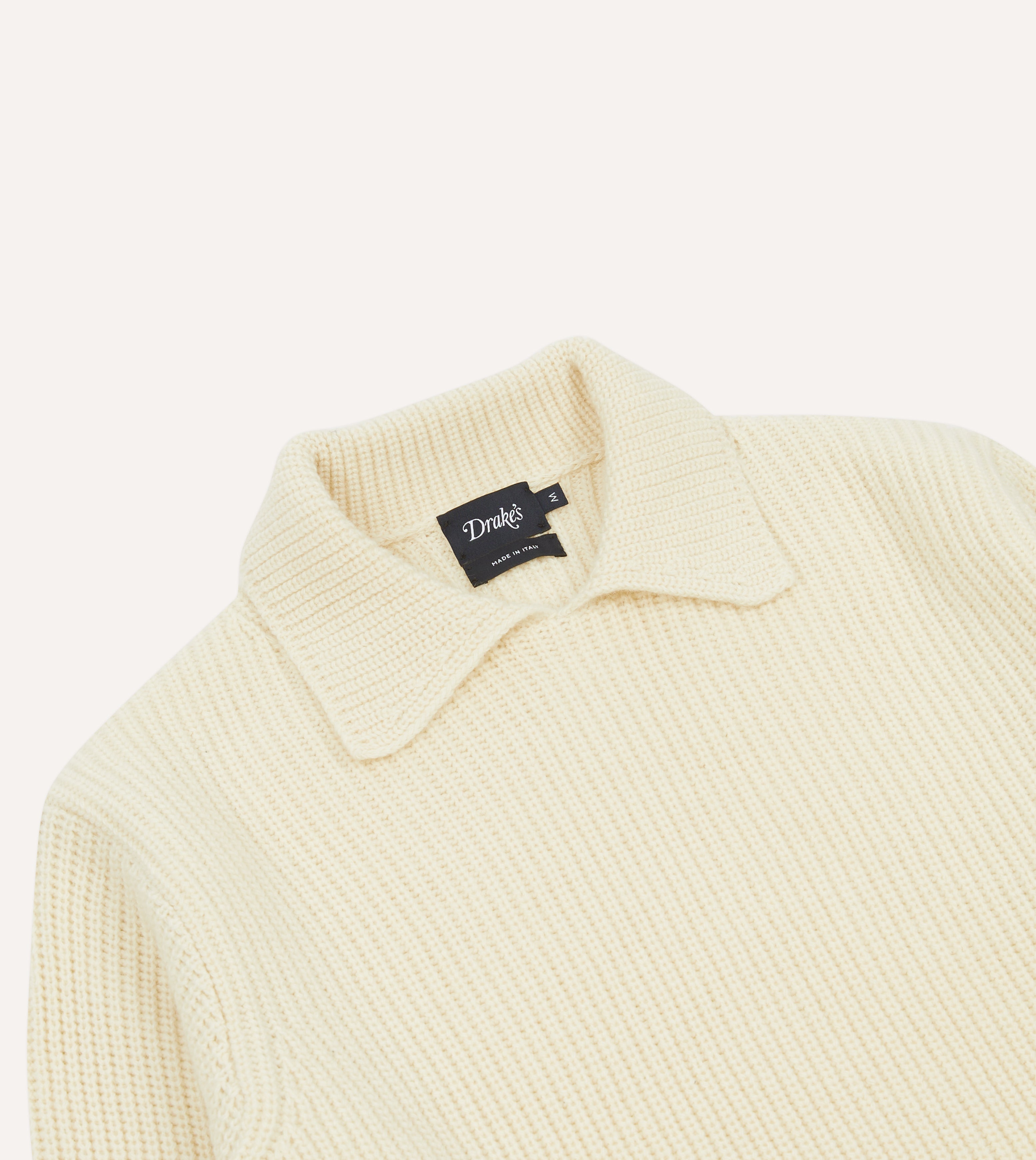 Soft Ecru Alpaca Lambswool Ribbed Integral Collar Sweater - Cozy Winter Pullover for Women, Perfect for Casual Wear & Office Outfits