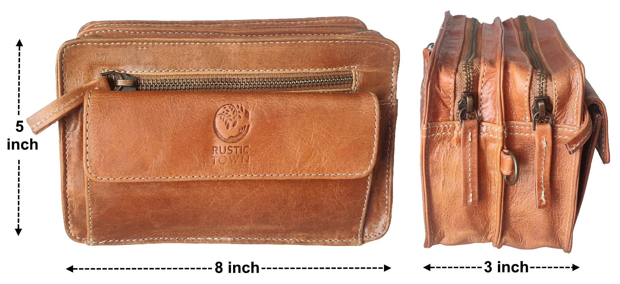 Premium Men's Leather Wrist Wallet - Slim RFID Blocking Travel Pouch for Cash, Cards & Essentials | Perfect for Gym, Travel & Everyday Use