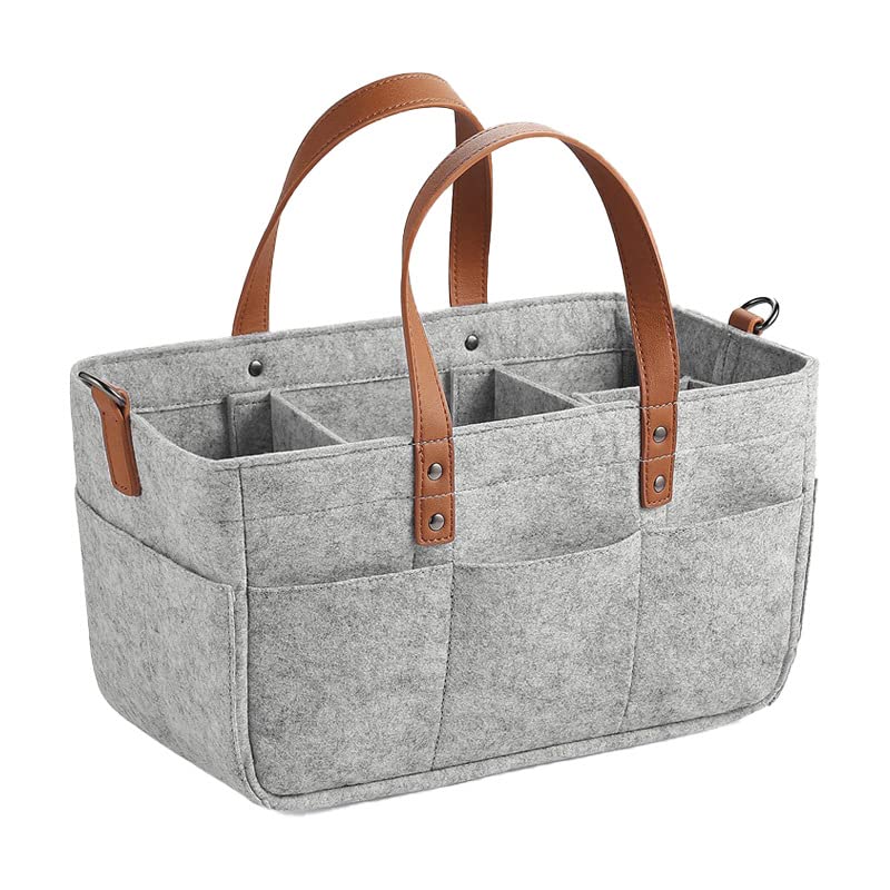 CherryBlossoms Large Waterproof Diaper Bag for Moms - Spacious Baby Travel Organizer with Multiple Pockets for Diapers, Toys, Bottles & Wipes (Perfect for Daycare, Travel & Shopping) - Stylish Felt Mommy Handbag