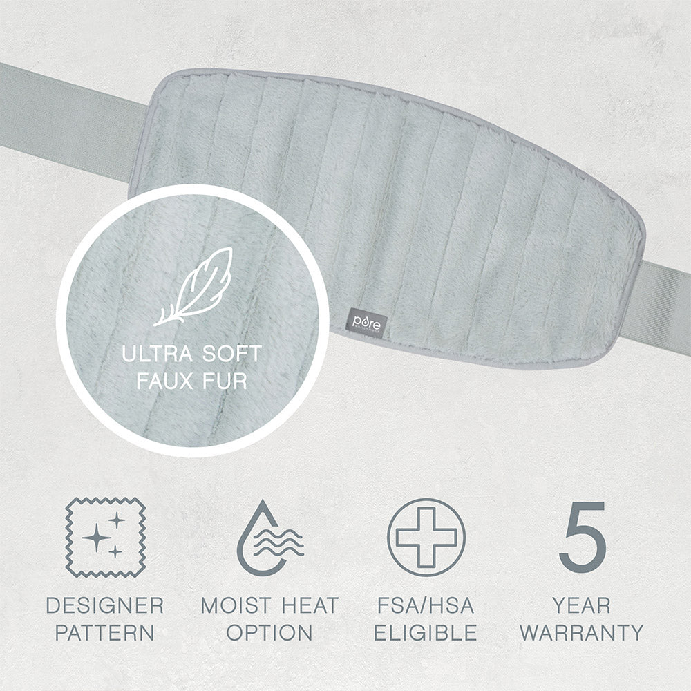 PureRadiance™ Lumbar & Abdominal Luxury Heating Pad for Back Pain Relief - Electric Heating Pad with Adjustable Temperature, Soft Fleece Cover - Perfect for Home, Office & Pregnancy Comfort