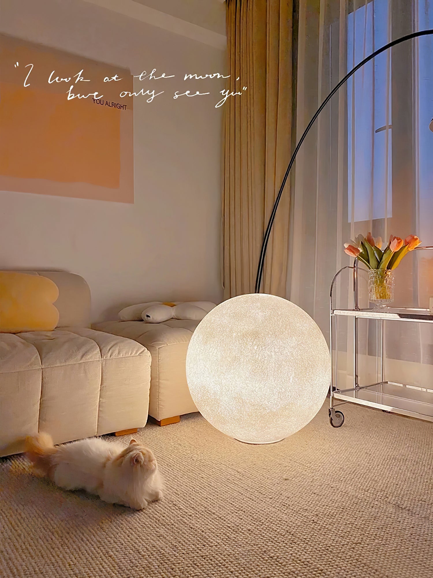 Moon Table Lamp - Modern LED Night Light for Bedroom, Nursery, Living Room | Soft Glow & Energy Efficient | Perfect for Reading, Relaxing & Decor