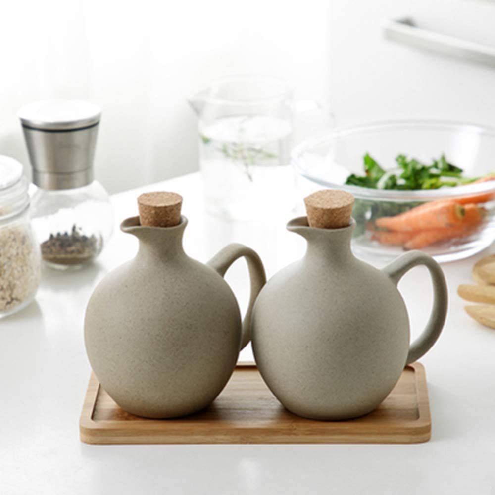 Qiuqiu Home 500ML Ceramic Oil Cruet - Kitchen Oil Dispenser Bottle for Olive Oil, Soy Sauce & Vinegar - Perfect for Cooking, Salad Dressing & Baking