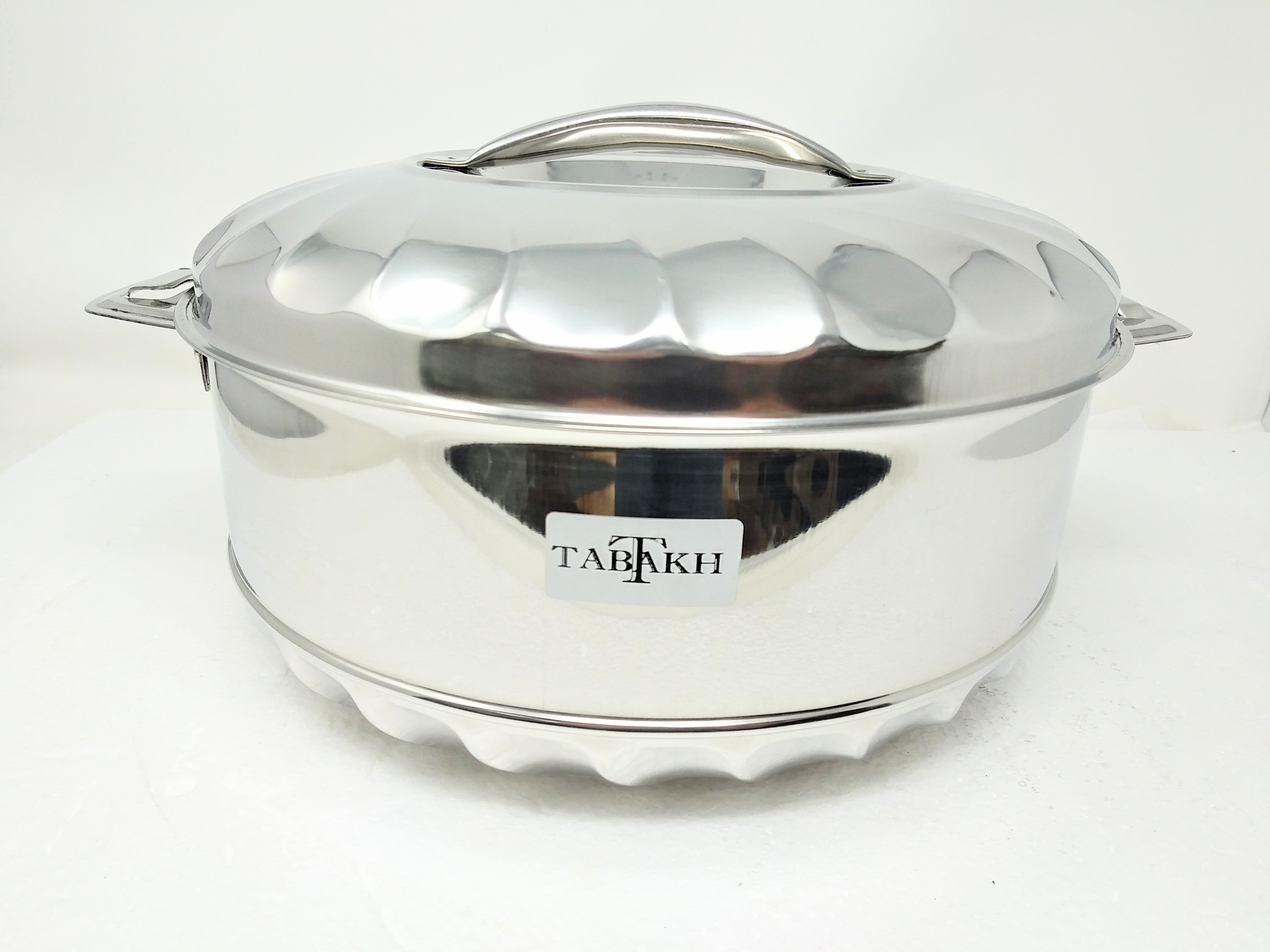 Premium Tabakh 25L (25000ML) Stainless Steel Hot Pot & Casserole Bowl - Large Capacity for Family Gatherings, Party Cooking & Outdoor Camping Meals