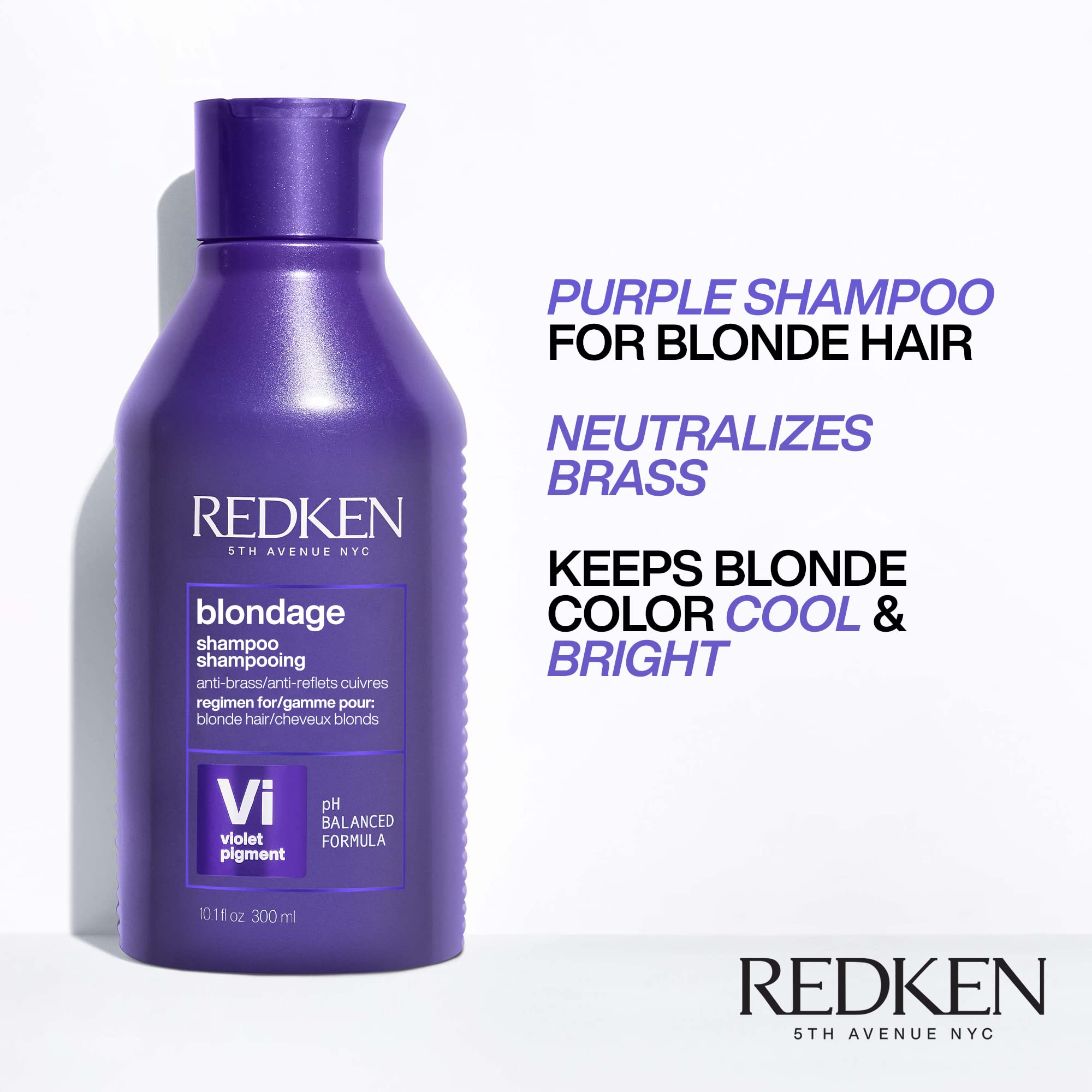 REDKEN Extend Blondage Purple Shampoo & Conditioner Set - Toning & Color Depositing for Blonde Hair - Perfect for Salon & At-Home Blonde Maintenance