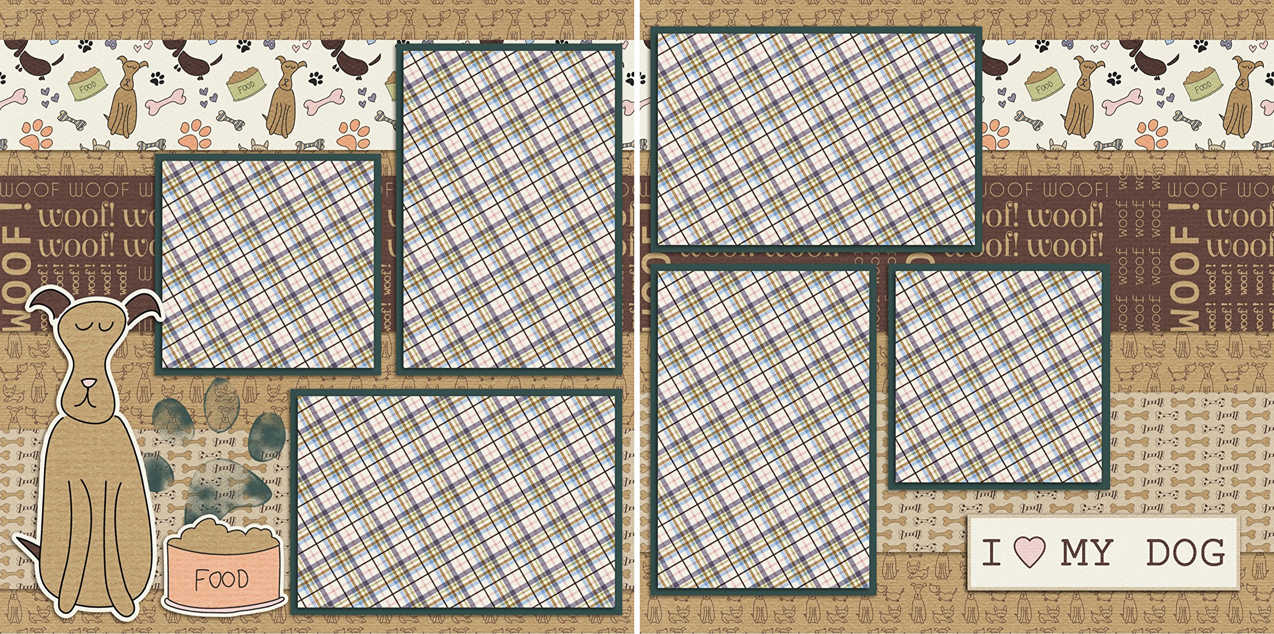 My Dog Scrapbook Set - 5 Double Page Layouts for Pet Memory Keeping | Perfect for Dog Lovers, Puppy Photo Albums & Pet Memorials