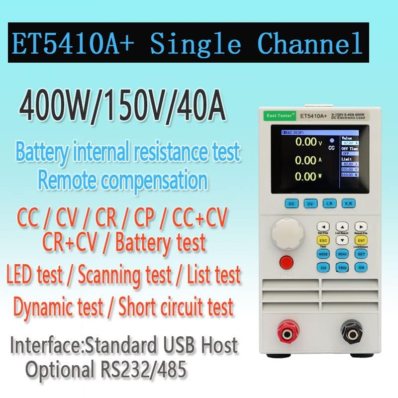 Programmable DC Electronic Load Tester ET54A+ - Battery Capacity Tester with Constant Current/Voltage for Power Supply, USB Charger, Switch Testing - Ideal for Lab, DIY Electronics, and Power Device Maintenance