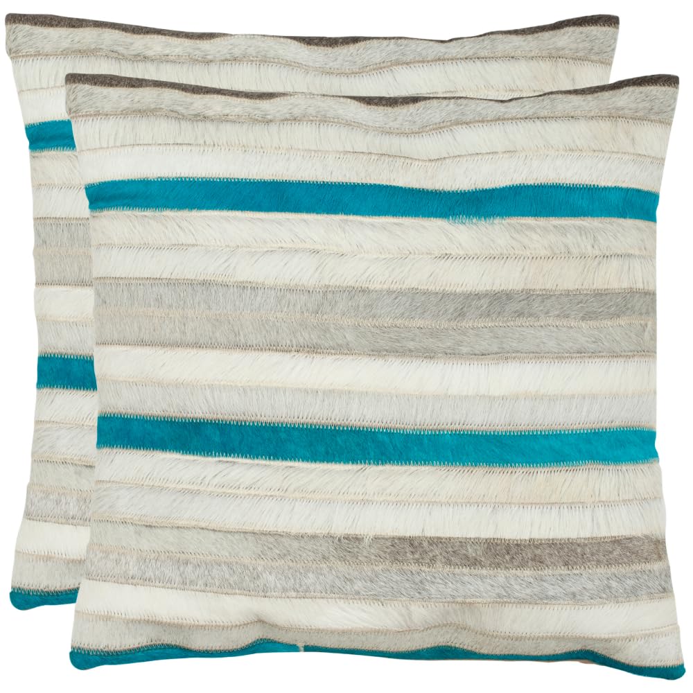 Safavieh Quinn Grey Throw Pillows 22x22 Inches Set of 2 - Soft Decorative Couch Pillows for Living Room, Bedroom & Home Decor
