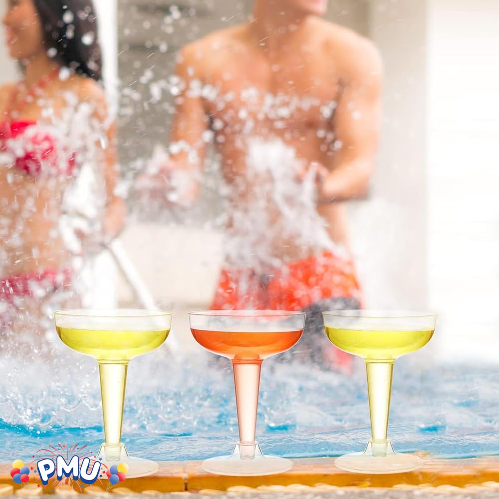 Premium PMU Champagne Glasses 4 oz Set of 2 - Bulk 40 Pieces (6 Packages) - Perfect for Weddings, Parties & Special Events
