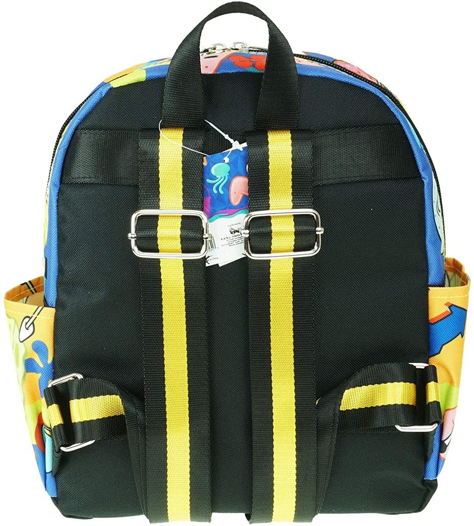 SpongeBob & Patrick 12-Inch Deluxe Oversize Print Backpack - Medium Size School Bag for Kids, Daypack for Travel & Outdoor Activities | KBNL A21332